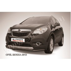 Защита передняя двойная 57-42 мм длинная чёрная для Opel Mokka 2012-2019