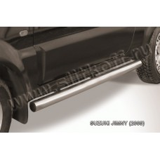 Пороги труба 76 мм серебристая для Suzuki Jimny 19988-2018