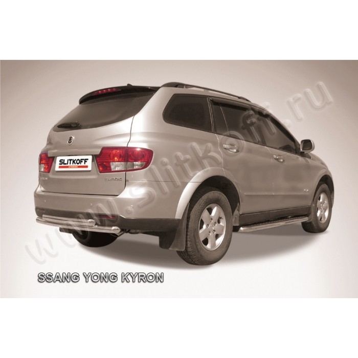 Защита заднего бампера двойная 57-57 мм для SsangYong Kyron 2005-2015 артикул SYK014