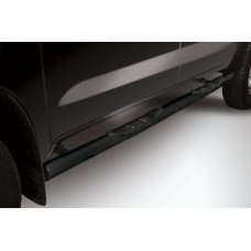 Пороги труба с накладками 76 мм чёрная для Toyota Hilux 2011-2015