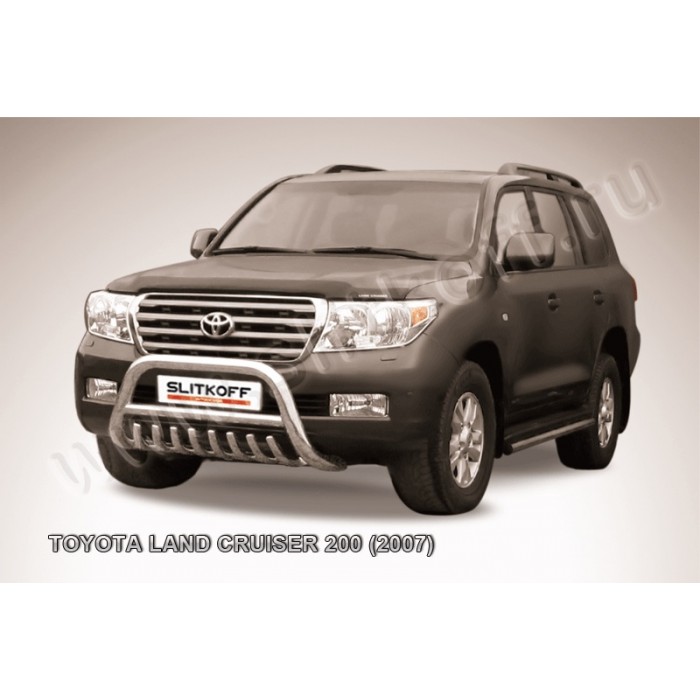 Кенгурятник 76 мм низкий с защитой картера для Toyota Land Cruiser 200 2007-2011 артикул TLC2007