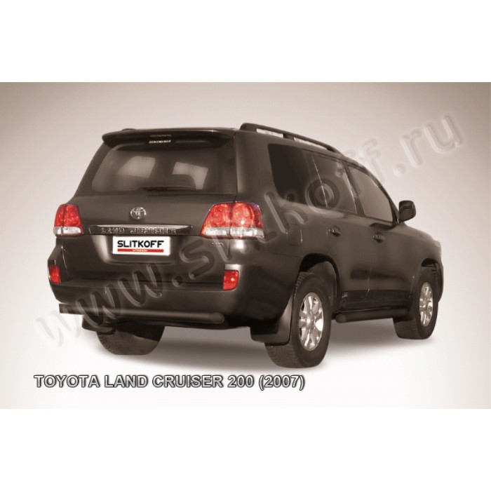 Защита заднего бампера 76 мм короткая чёрная для Toyota Land Cruiser 200 2007-2011 артикул TLC2023B