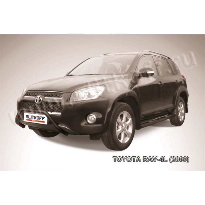 Кенгурятник 57 мм мини чёрный для Toyota RAV4 Длинная база 2009-2013 артикул TR409L008B