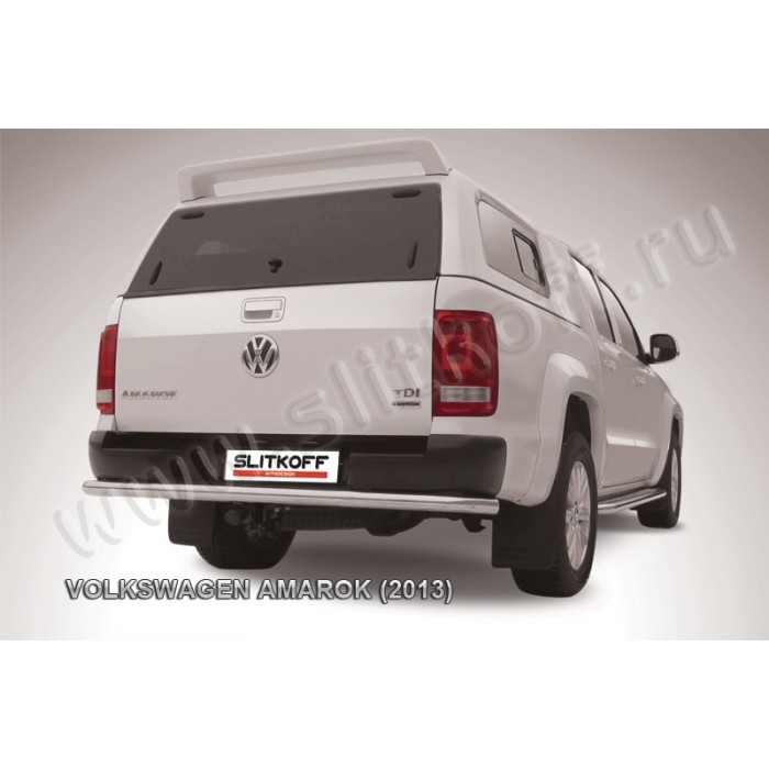 Защита заднего бампера 57 мм серебристая для Volkswagen Amarok 2010-2016 артикул VWAM13012S