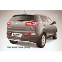 Защита заднего бампера 57 мм серебристая для Kia Sportage 2010-2015