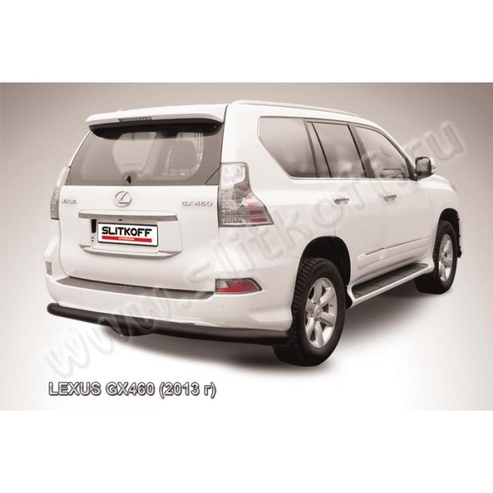 Защита заднего бампера 76 мм радиусная чёрная для Lexus GX460 2014-2019 артикул LGX13010B