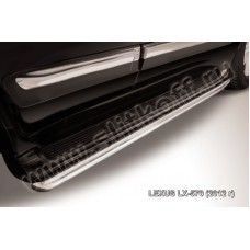 Защита штатных порогов 57 мм для Lexus LX-570 2012-2022