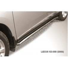 Пороги труба 57 мм с гибами серебристая для Lexus RX-270/350/450 2009-2012