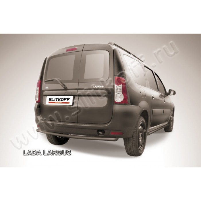 Защита заднего бампера 42 мм чёрная для Lada Largus 2012-2023 артикул LadLar003B