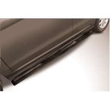 Пороги труба с накладками 76 мм чёрная для Mitsubishi ASX 2013-2016