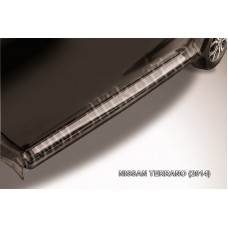Пороги труба 42 мм чёрная для Nissan Terrano 2014-2023