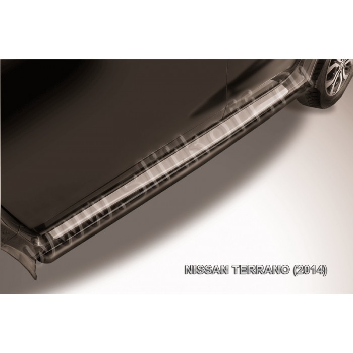 Пороги труба 42 мм чёрная для Nissan Terrano 2014-2022 артикул NTER14007B