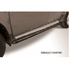 Пороги труба 57 мм чёрная для Renault Duster 2011-2015