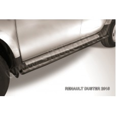 Пороги труба 57 мм чёрная для Renault Duster 2015-2021