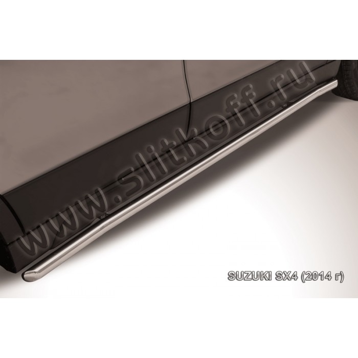 Пороги труба 42 мм с гибами для Suzuki SX4 2013-2022 артикул SSX414005