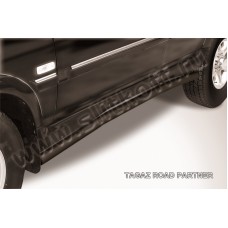 Пороги труба 57 мм с гибами чёрная для Тагаз Road Partner 2008-2011