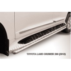 Защита штатных порогов 57 мм для Toyota Land Cruiser 200 2013-2015