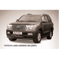 Защита передняя двойная 76-57 мм чёрная для Toyota Land Cruiser 200 2007-2011