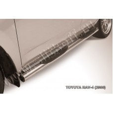 Пороги труба с накладками 76 мм для Toyota RAV4 2006-2009
