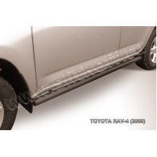 Пороги труба 57 мм чёрная для Toyota RAV4 2009-2010