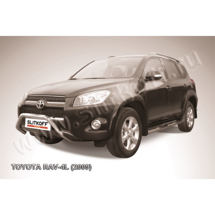 Кенгурятник 57 мм мини серебристый для Toyota RAV4 Длинная база 2009-2013 артикул TR409L008S