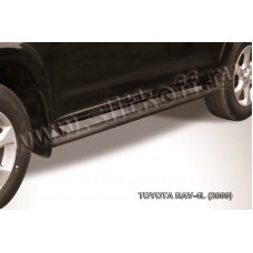 Пороги труба 57 мм чёрная для Toyota RAV4 Длинная база 2009-2013