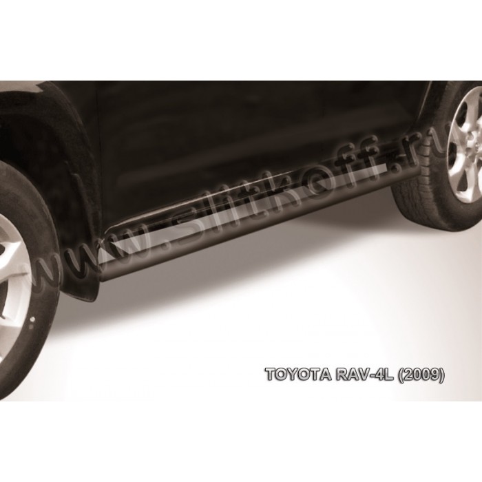Пороги труба 57 мм чёрная для Toyota RAV4 Длинная база 2009-2013 артикул TR409L015B