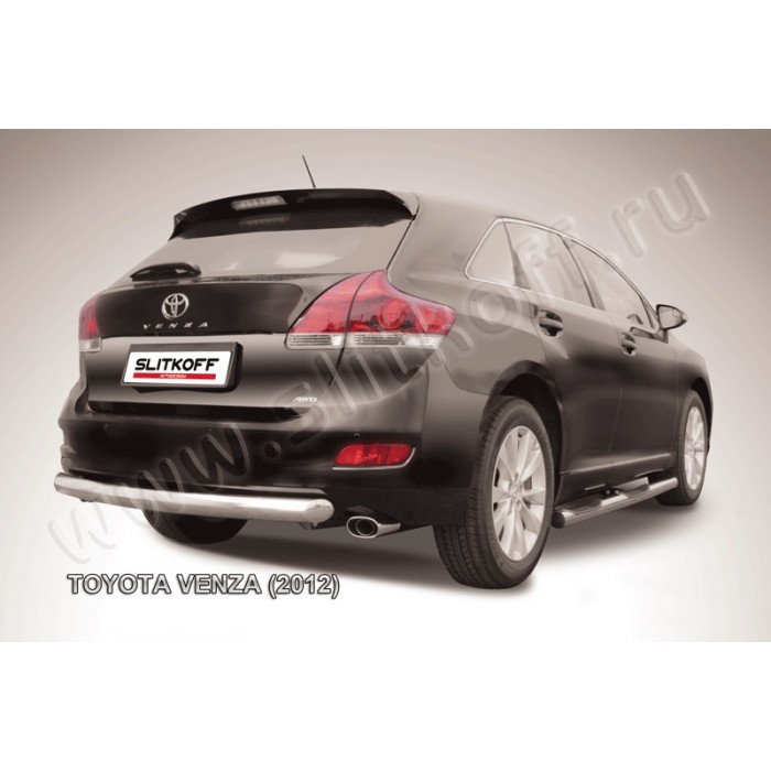 Защита заднего бампера 76 мм радиусная для Toyota Venza 2012-2017 артикул TVEN010