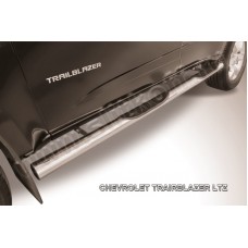 Пороги труба с накладками 76 мм серебристая для Chevrolet TrailBlazer 2013-2018