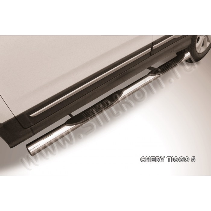 Пороги труба с накладками 76 мм для Chery Tiggo 5 2014-2020 артикул CT5005