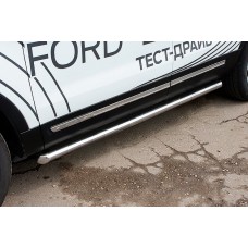 Пороги труба 76 мм серебристая для Ford Explorer 2015-2017