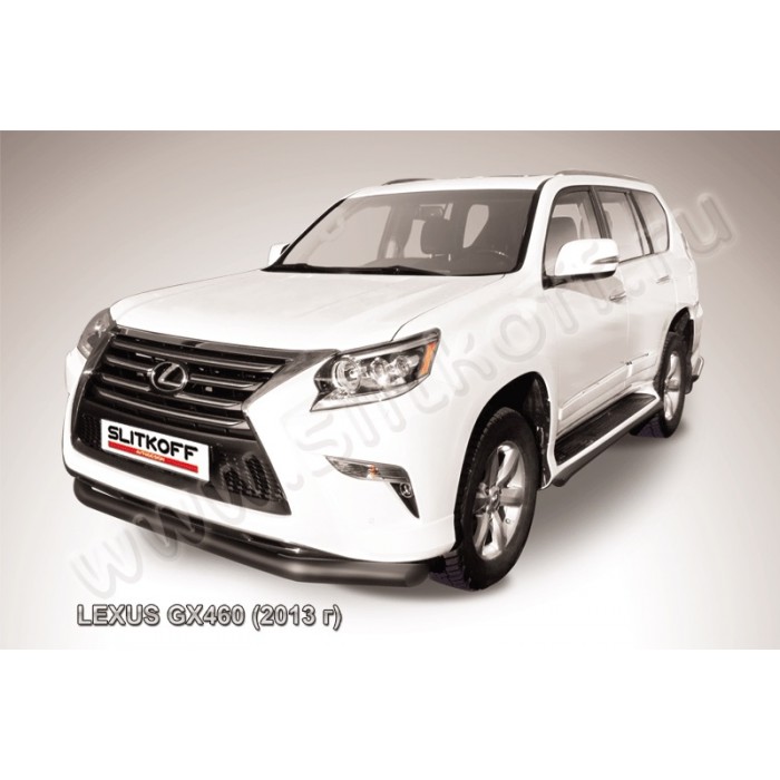 Защита переднего бампера 76 мм чёрная для Lexus GX460 2014-2019 артикул LGX13003B