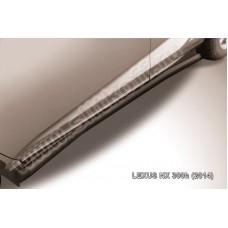 Пороги труба 57 мм с гибами чёрная для Lexus NX-300h 2014-2017