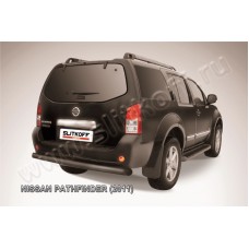 Защита заднего бампера 76 мм чёрная для Nissan Pathfinder 2010-2014