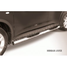 Пороги труба с накладками 76 мм для Nissan Juke 2WD 2010-2018