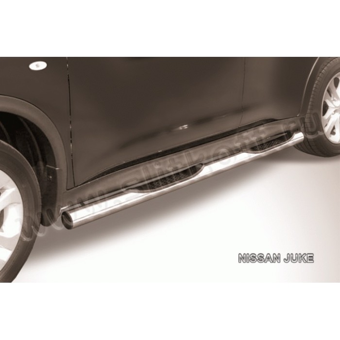 Пороги труба с накладками 76 мм для Nissan Juke 2WD 2010-2018 артикул NJ2WD005
