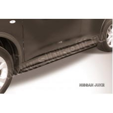 Пороги труба 42 мм с гибами чёрная для Nissan Juke 2WD 2010-2018