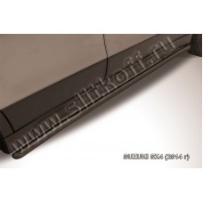 Пороги труба 42 мм с гибами чёрная для Suzuki SX4 2013-2022