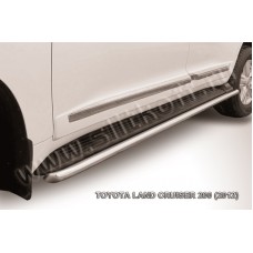 Защита штатных порогов 42 мм для Toyota Land Cruiser 200 2012-2013