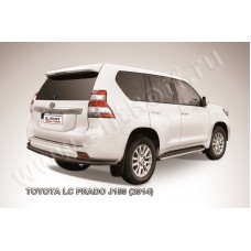 Защита заднего бампера двойная 76-42 мм чёрная для Toyota Land Cruiser Prado 150 2013-2017