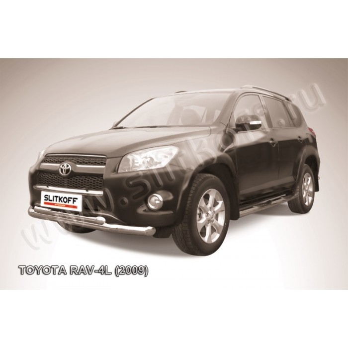 Защита передняя двойная 76-57 мм для Toyota RAV4 Длинная база 2009-2013 артикул TR409L009