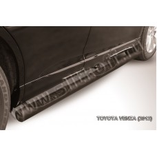 Пороги труба с накладками 76 мм чёрная для Toyota Venza 2012-2017