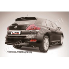 Защита заднего бампера 76 мм радиусная чёрная для Toyota Venza 2012-2017