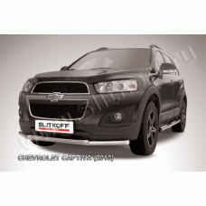 Защита передняя двойная 57-42 мм Black Edition для Chevrolet Captiva 2013-2018