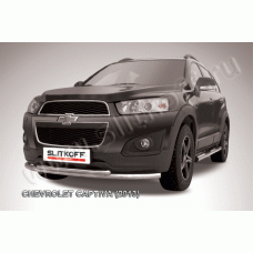 Защита передняя двойная радиусная 57-42 мм Black Edition для Chevrolet Captiva 2013-2018