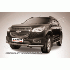 Защита передняя двойная 57-57 мм Black Edition для Chevrolet TrailBlazer 2013-2018