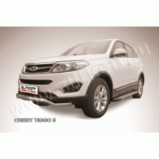 Защита переднего бампера волна 57 мм Black Edition для Chery Tiggo 5 2014-2016