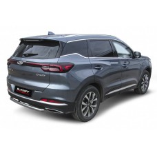 Защита заднего бампера 57 мм Black Edition для Chery Tiggo 7 Pro 2020-2024