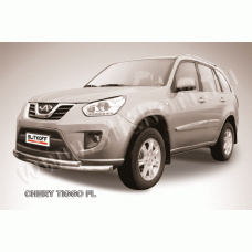 Защита передняя двойная 57-42 мм Black Edition для Chery Tiggo FL 2013-2018