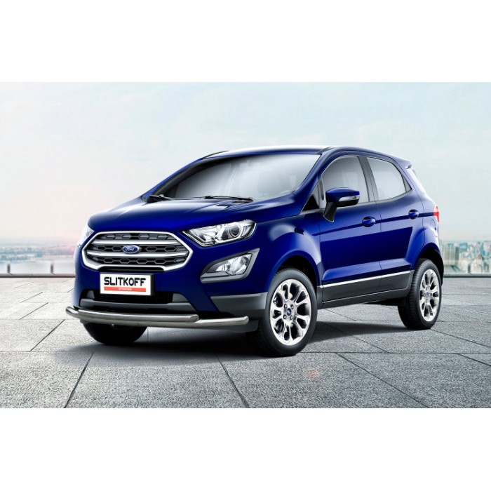 Защита передняя двойная 57-42 мм Black Edition для Ford Ecosport 2018-2024